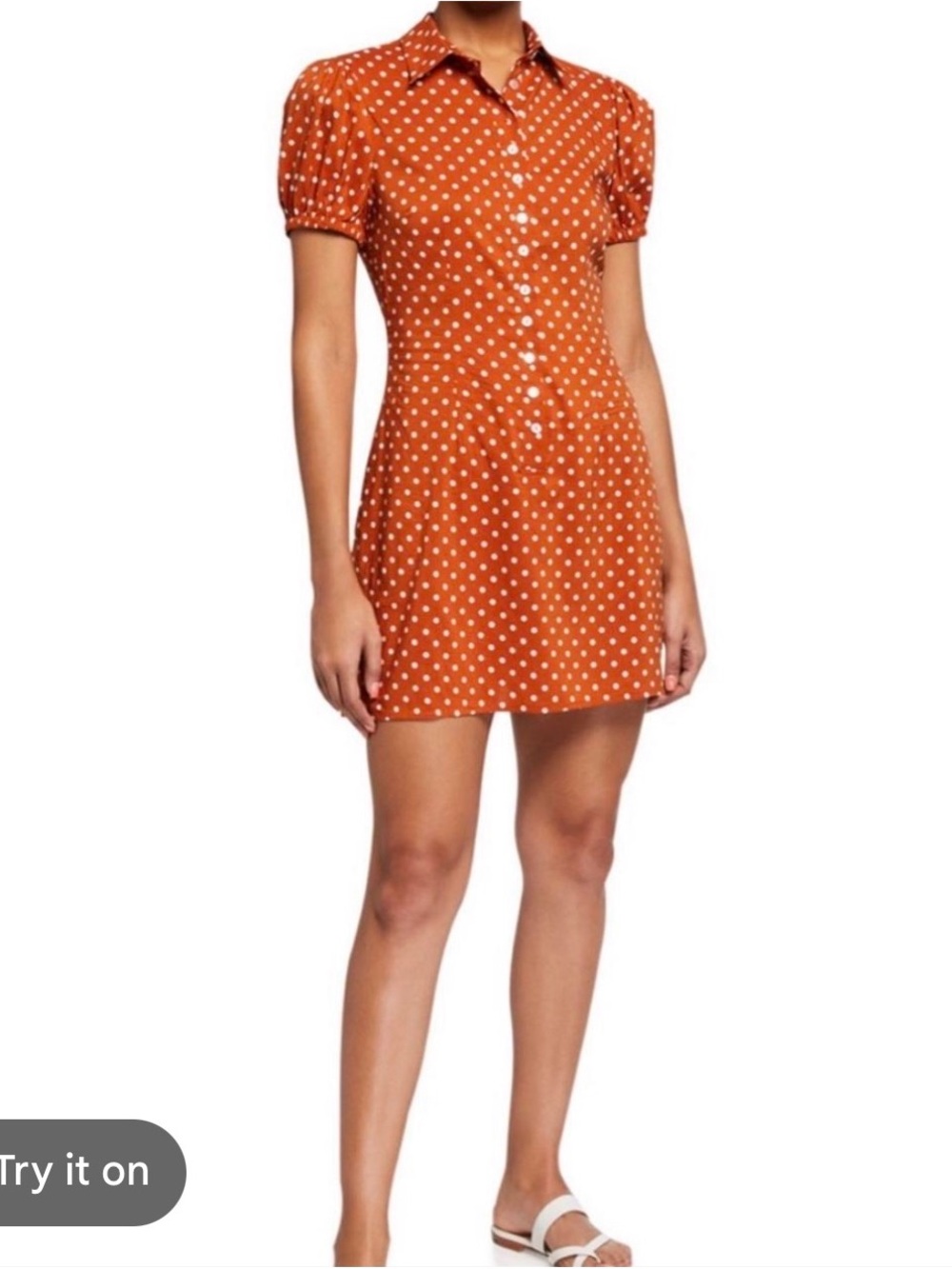WeWoreWhat Elle Polka Dot Puff-Sleeve Dress